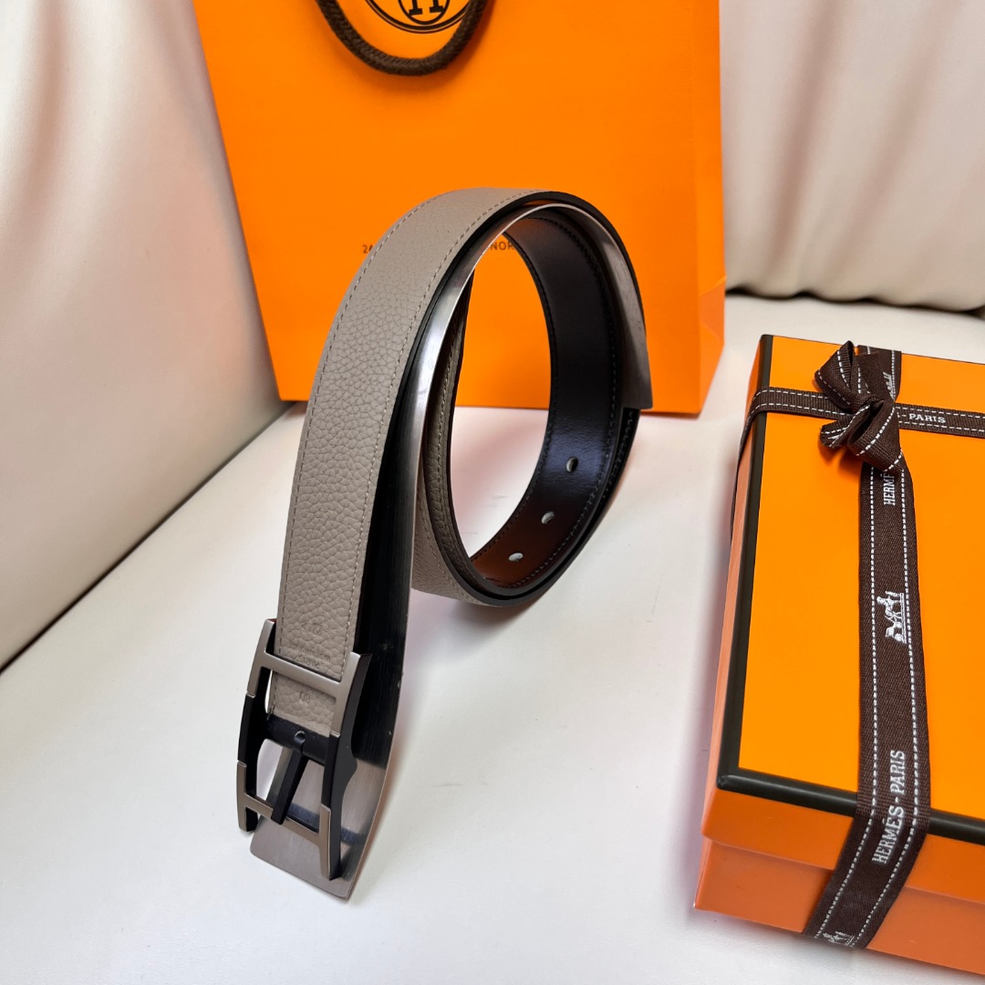 Hermes Classic Reversible Leather Belt, 3.2cm Width, Full Steel Buckle 7 o 1i504bbkm4ks1l13ral16pq1iil3m