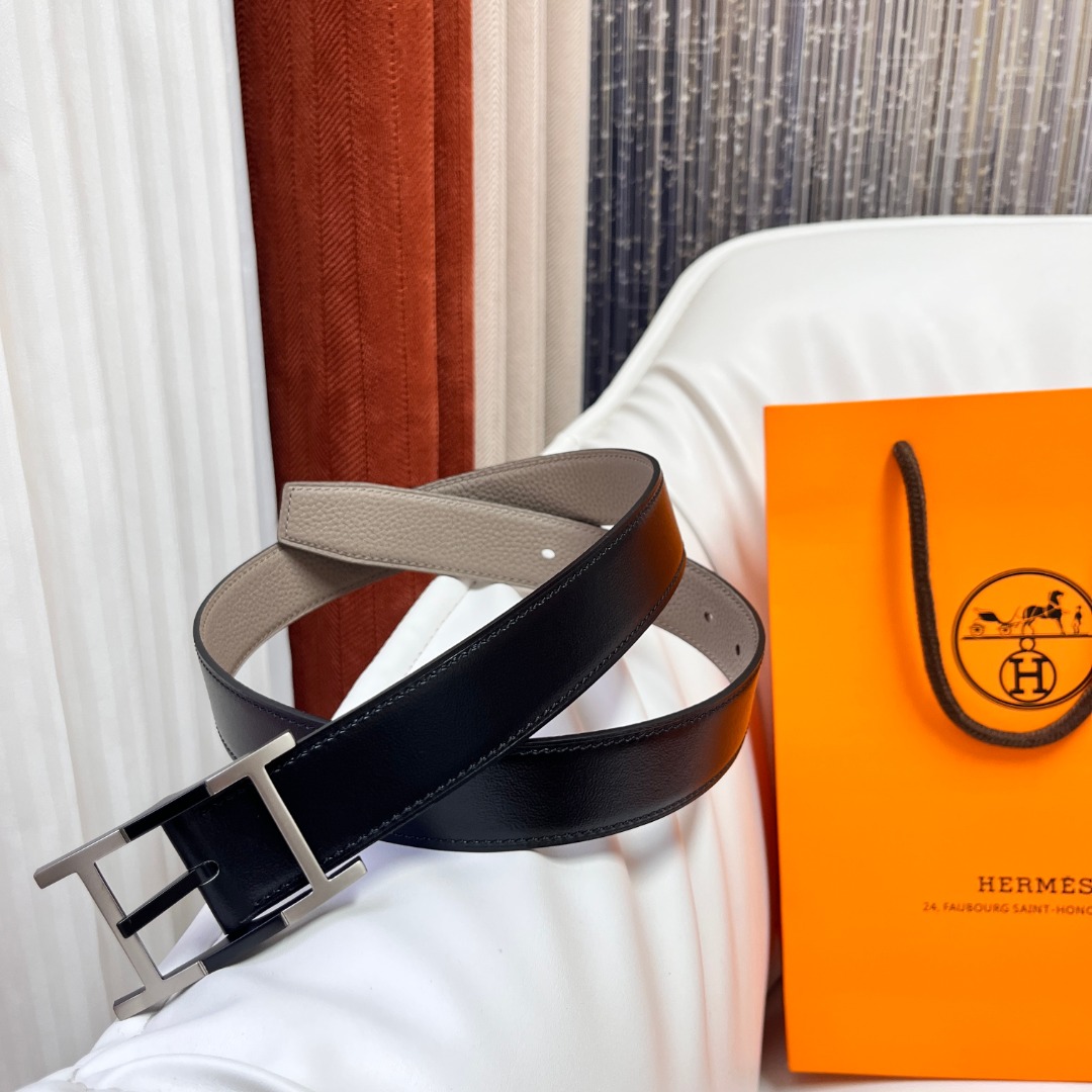 Hermes Classic Reversible Leather Belt, 3.2cm Width, Full Steel Buckle 9 o 1i504bbkmjkd10l31qiv1rii1nst3o