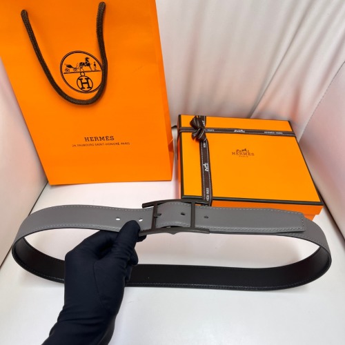 Hermes Reversible Leather Belt with Steel Buckle - 3.2cm Width 1 Hermes Reversible Leather Belt with Steel Buckle - 3.2cm Width
