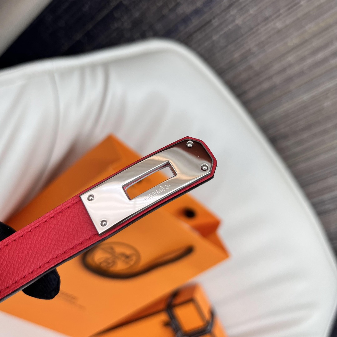 Hermès Kelly Pocket 18 Belt in Red Leather with Silver Hardware 6 o 1i5ko0ql11fjn1r66119fpjjb8r25