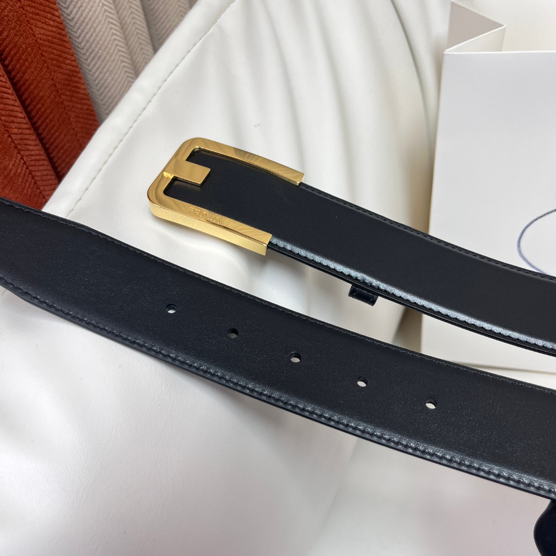 Prada Men's Leather Belt with Gold-Tone Buckle, 4.0 cm Width 10 o 1i66ol0blm6t1jakmq216281llq2c
