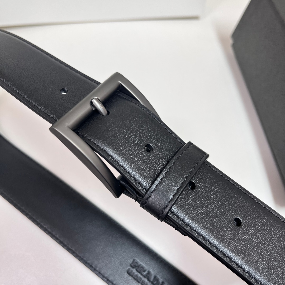 Prada Leather Belt for Men, Classic Buckle, Modern Style, 3.5 cm Width 3 o 1i66or90r4oj1pm21oc5nhr1khi3d