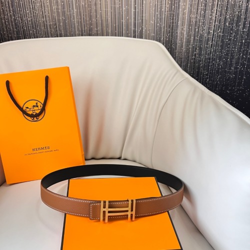 Ceinture Hermès en cuir de veau avec boucle H, largeur 3.2 cm - Élégance et qualité 1 Ceinture Hermès en cuir de veau avec boucle H, largeur 3.2 cm - Élégance et qualité