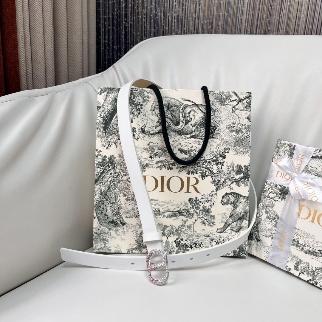 Dior White Leather Belt with Crystal CD Buckle - Spring/Summer Collection 8 o 1i731d2hj1uvu1p66ua516ggand7