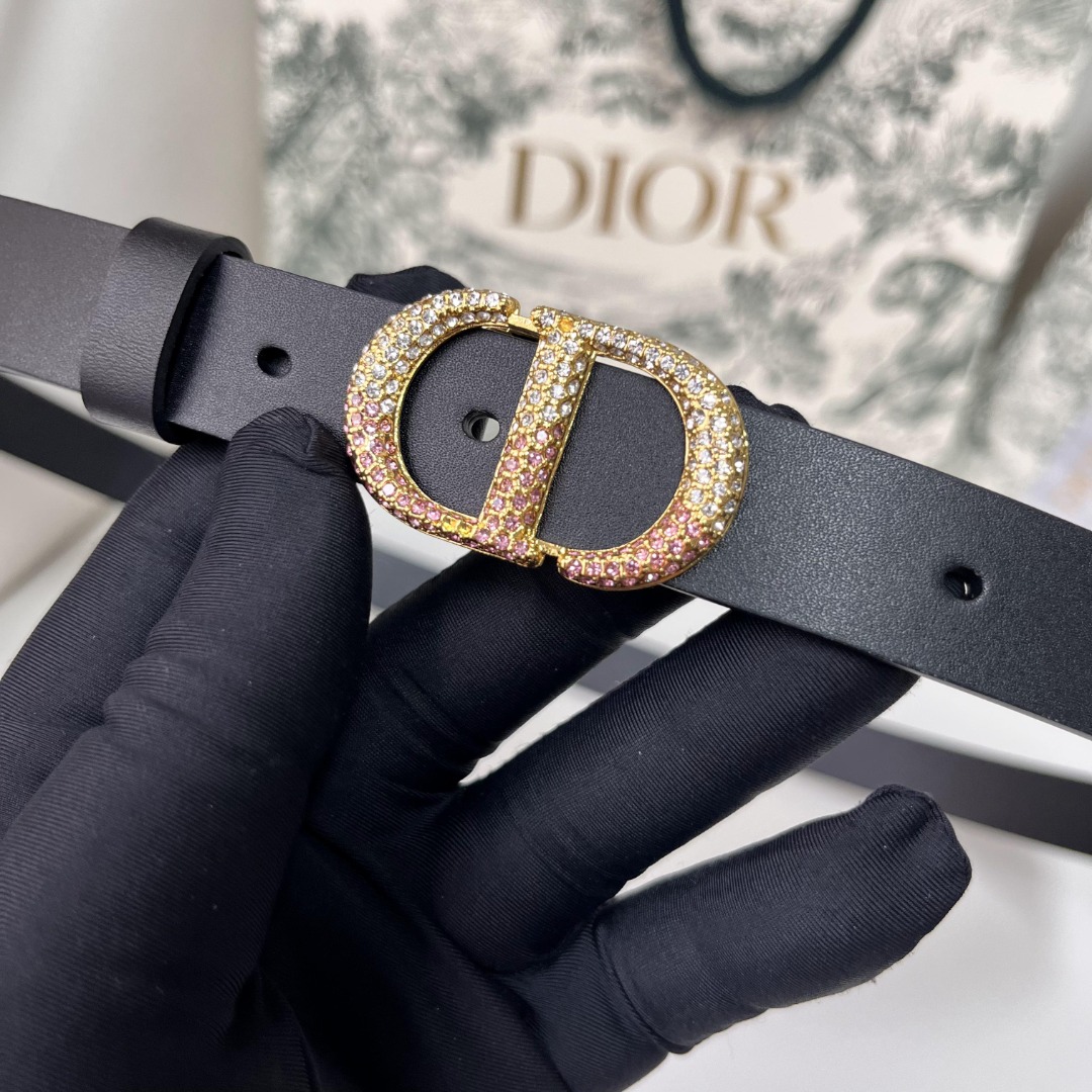 DIOR Spring/Summer Black Leather Belt with Pink Gradient Crystal Buckle 3 o 1i731ud1n1o2dkk411cgqa31uet1h