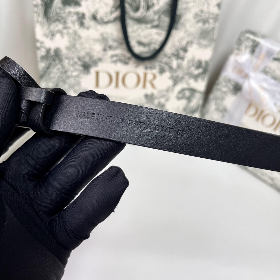 DIOR Spring/Summer Black Leather Belt with Pink Gradient Crystal Buckle 6 o 1i731ud1o3lb1tgmecl4df1k241k