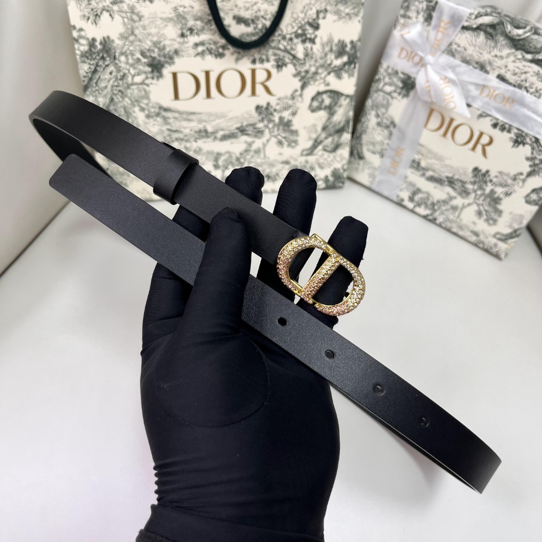 DIOR Spring/Summer Black Leather Belt with Pink Gradient Crystal Buckle 7 o 1i731ud1ovc4ot016ph2q7fss1l