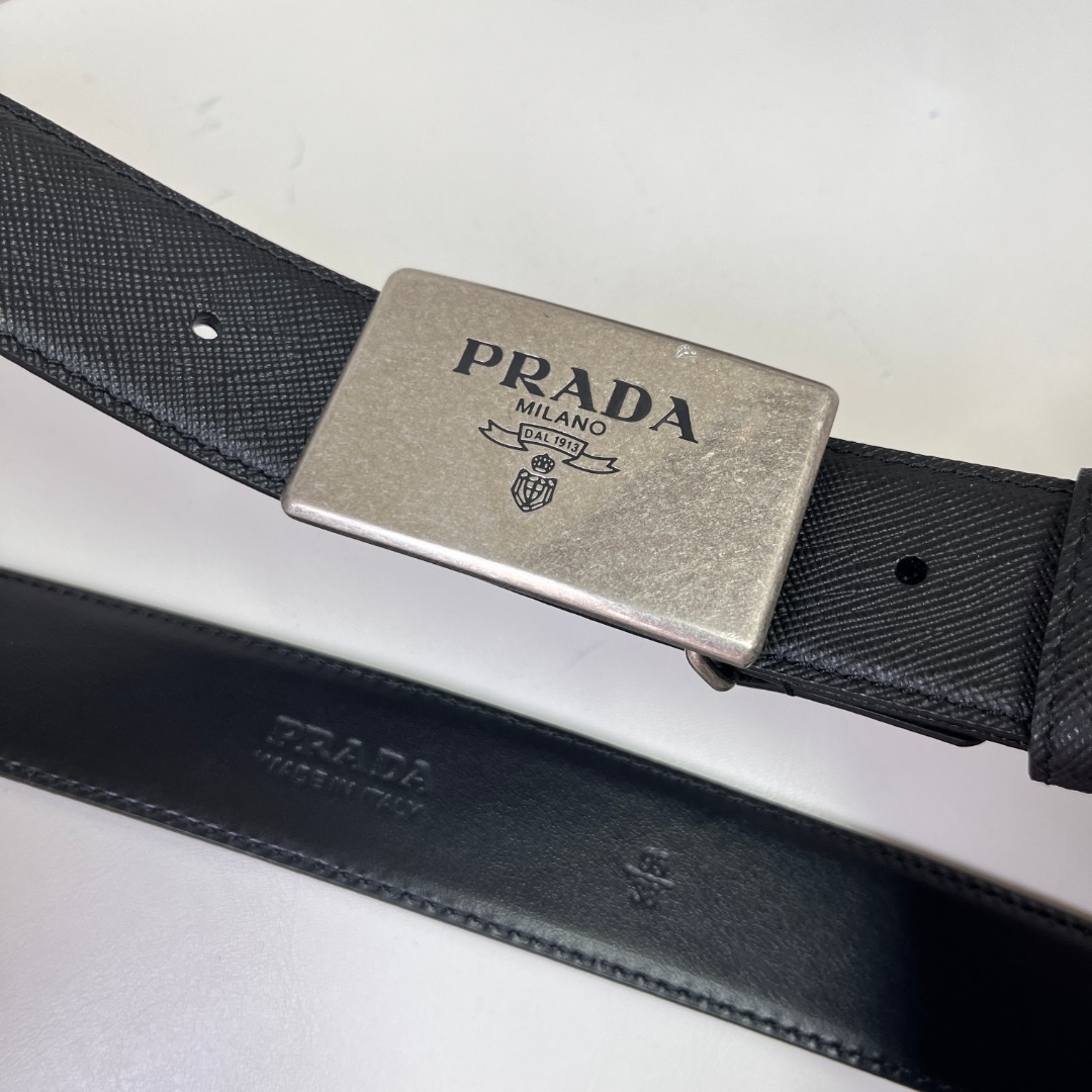 Prada Saffiano Leather Belt with Engraved Logo Buckle - 3.5 cm Wide 3 o 1i9ivt52r1app1qakgcla8q8h73l