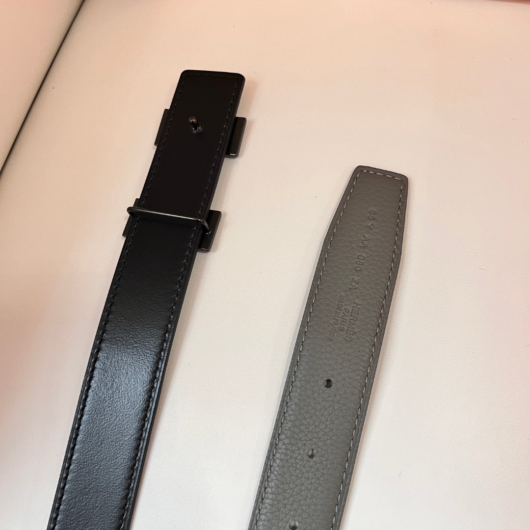Hermes H Buckle Reversible Leather Belt, 3.2cm Width, Gift Packaging Included 4 o 1ic06lg161pqn19bl1877su27h837