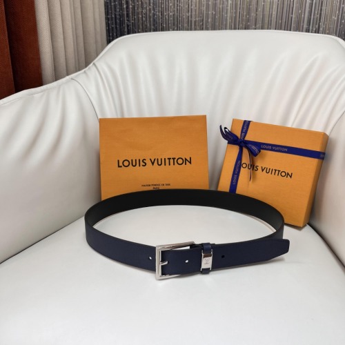 Louis Vuitton Heren Riem 3.5cm - Omkeerbaar Design met Zachte Kalfsleren Voering 1 Louis Vuitton Heren Riem 3.5cm - Omkeerbaar Design met Zachte Kalfsleren Voering