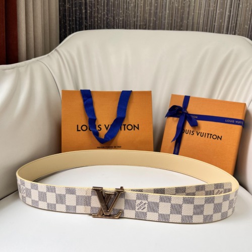 Louis Vuitton Damier Canvas Belt with LV Initials Buckle, 4 cm Width 1 Louis Vuitton Damier Canvas Belt with LV Initials Buckle, 4 cm Width