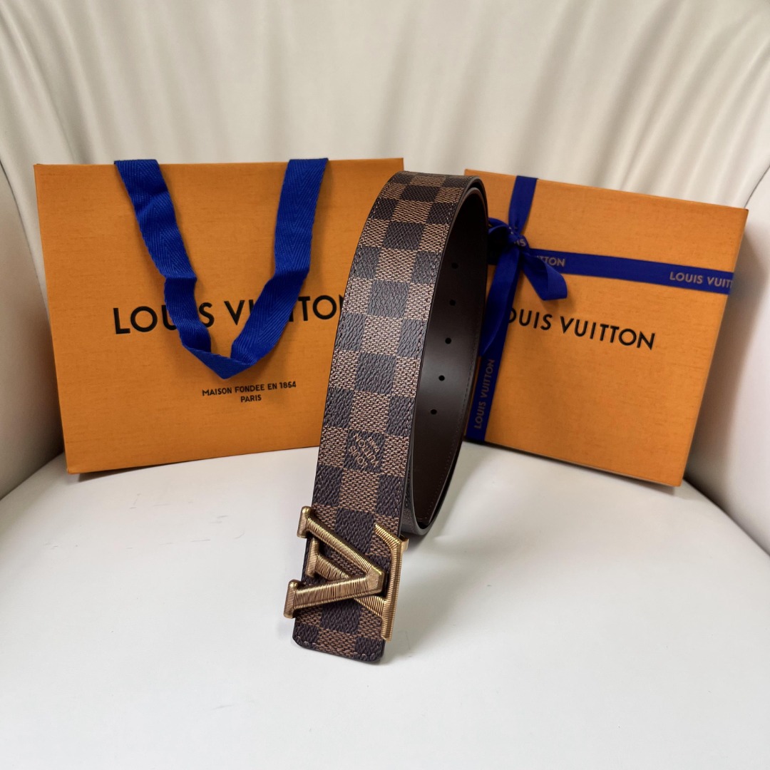 Louis Vuitton Damier Ebene Canvas Belt with LV Buckle, 4 cm Width 10 o 1icpt5jh11328tsu1m3qn7df252k