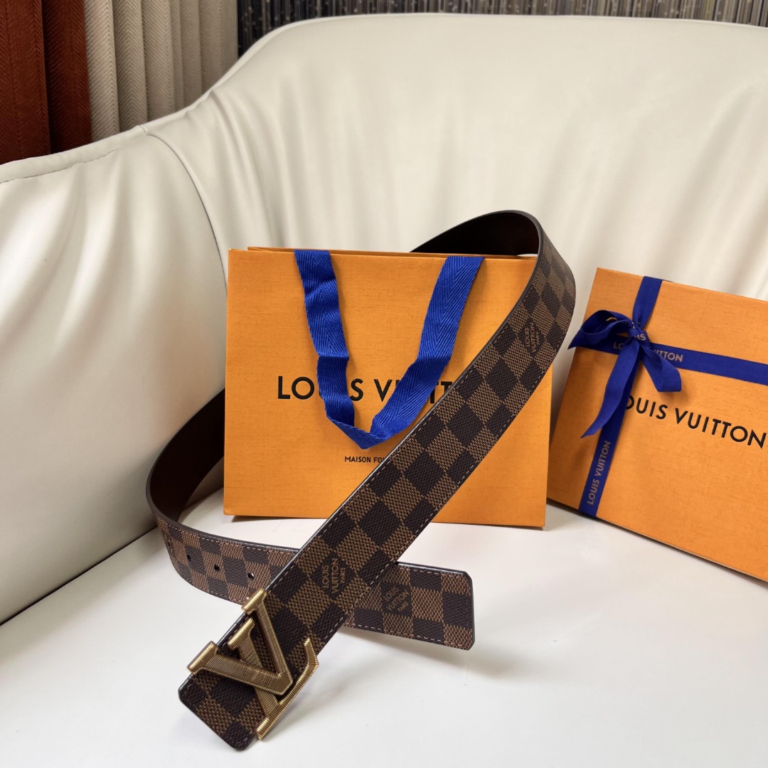 Louis Vuitton Damier Ebene Canvas Belt with LV Buckle, 4 cm Width 8 o 1icpt5jh16dv30pif8vn16li2i