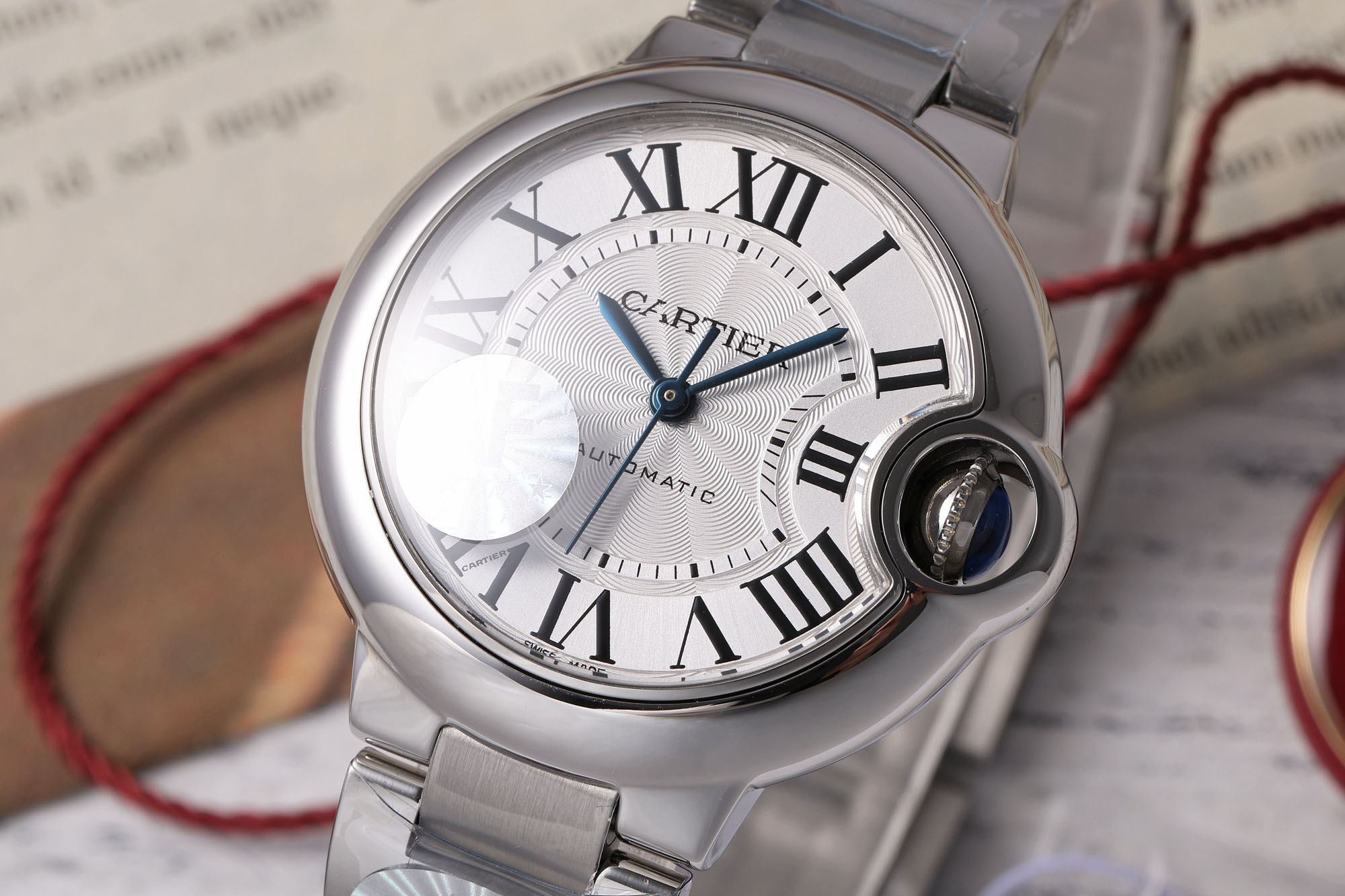 AF Cartier Blue Balloon 33mm Watch with Steel Surface and Crystal Lenses - 图片 2