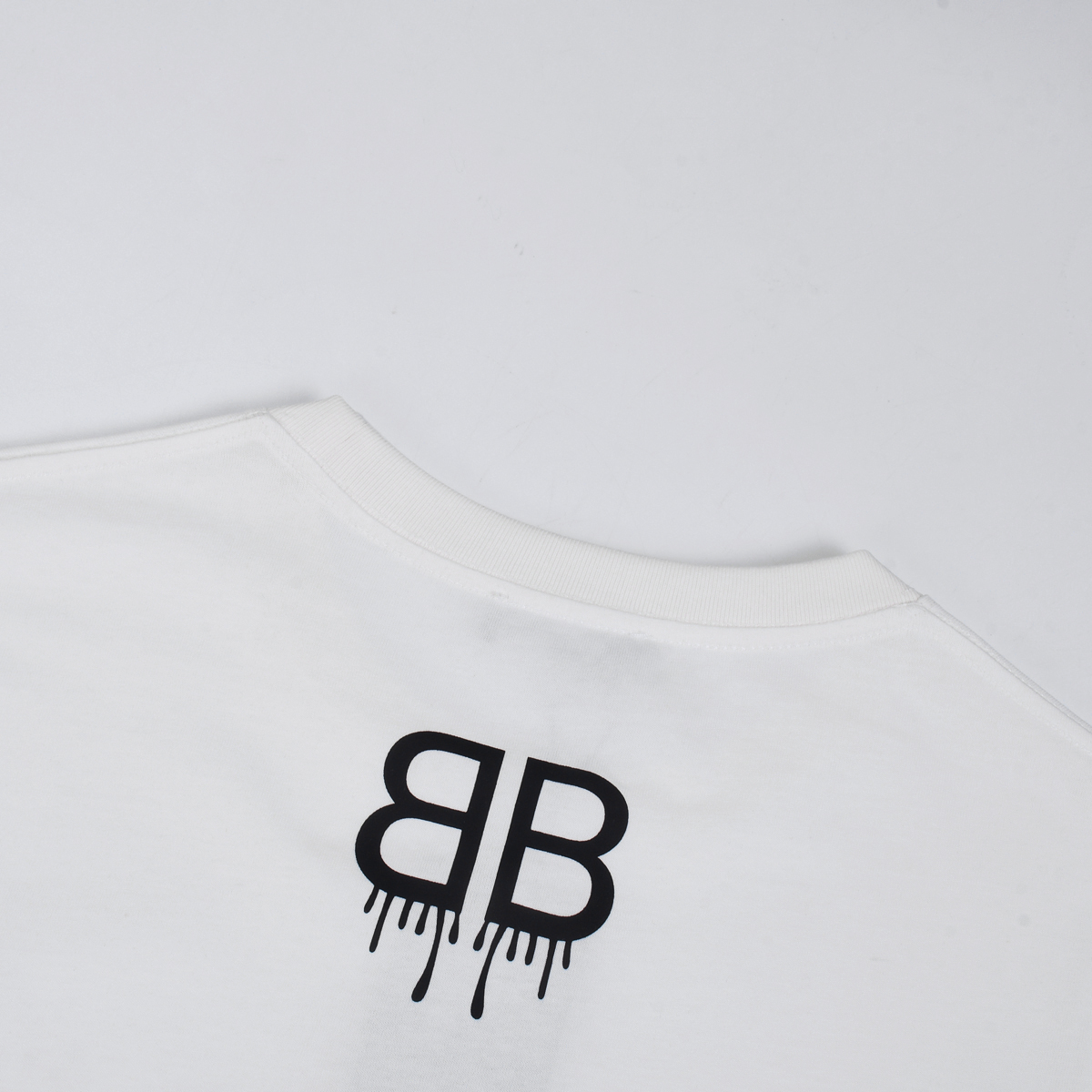 新款上架BA#L#EN#CI#GA新款T恤重叠字母印花数码印花工艺精梳紧密纯棉面料舒适透气面料洗水不缩水