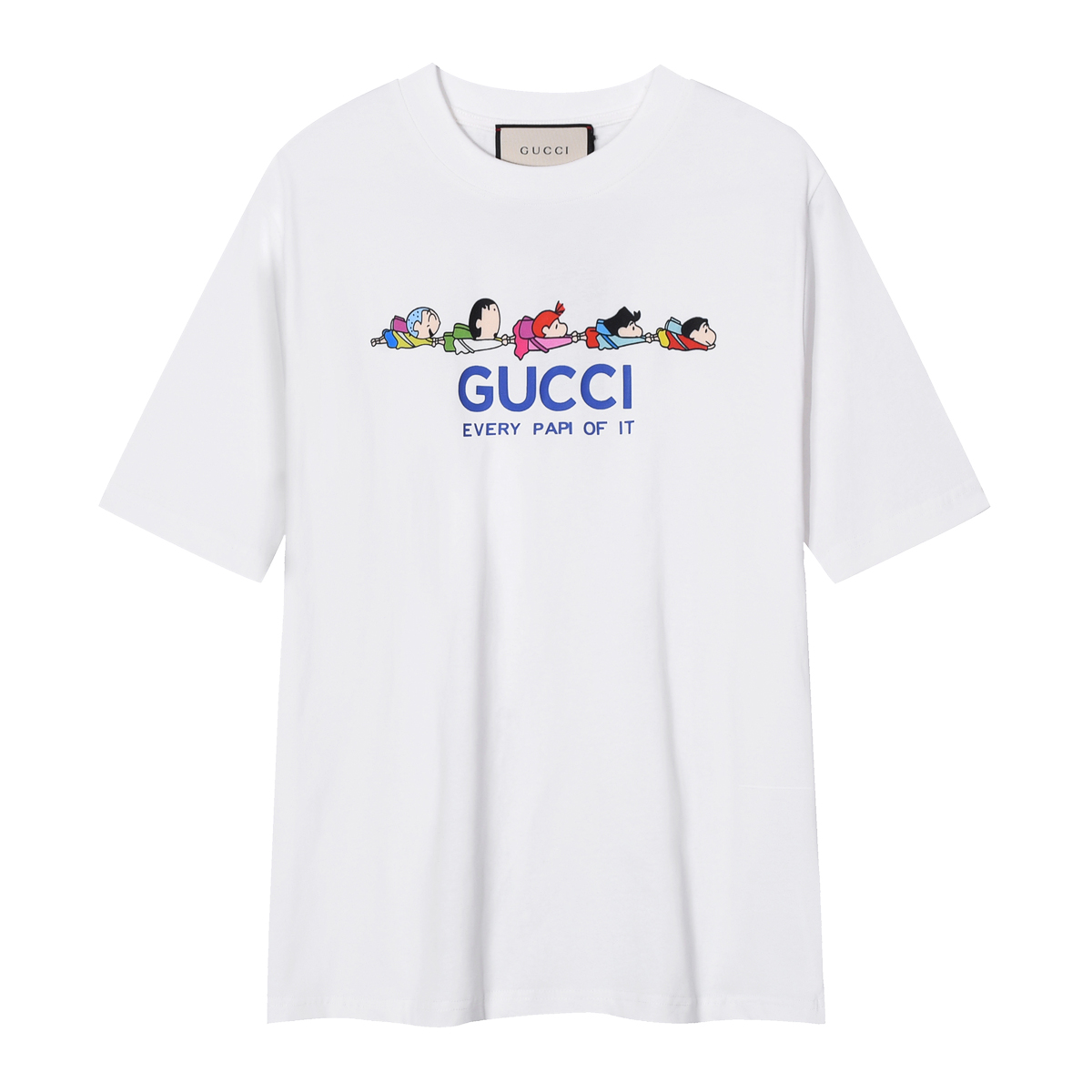 Gucci Clothing T-Shirt Black White Printing Unisex Cotton Fashion Short Sleeve G66916