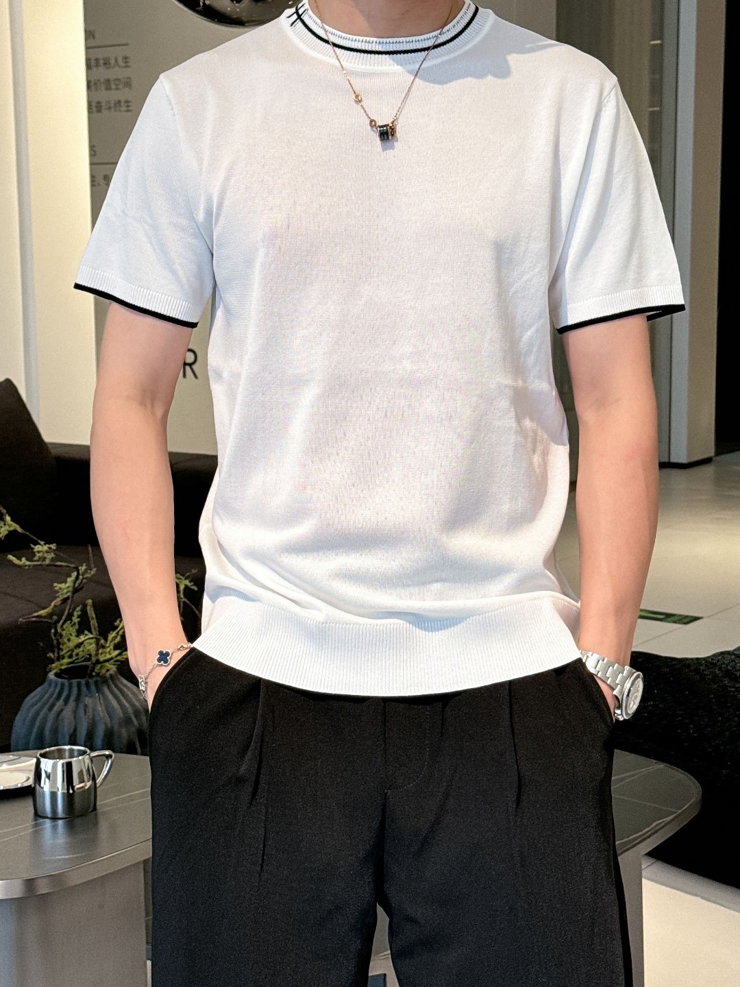 Hermes Men's Short Sleeve Top Knit Top Letter Logo - Chic and Comfortable 6 o 1i5bp7uu61ejk59r1d2jnbak3g4