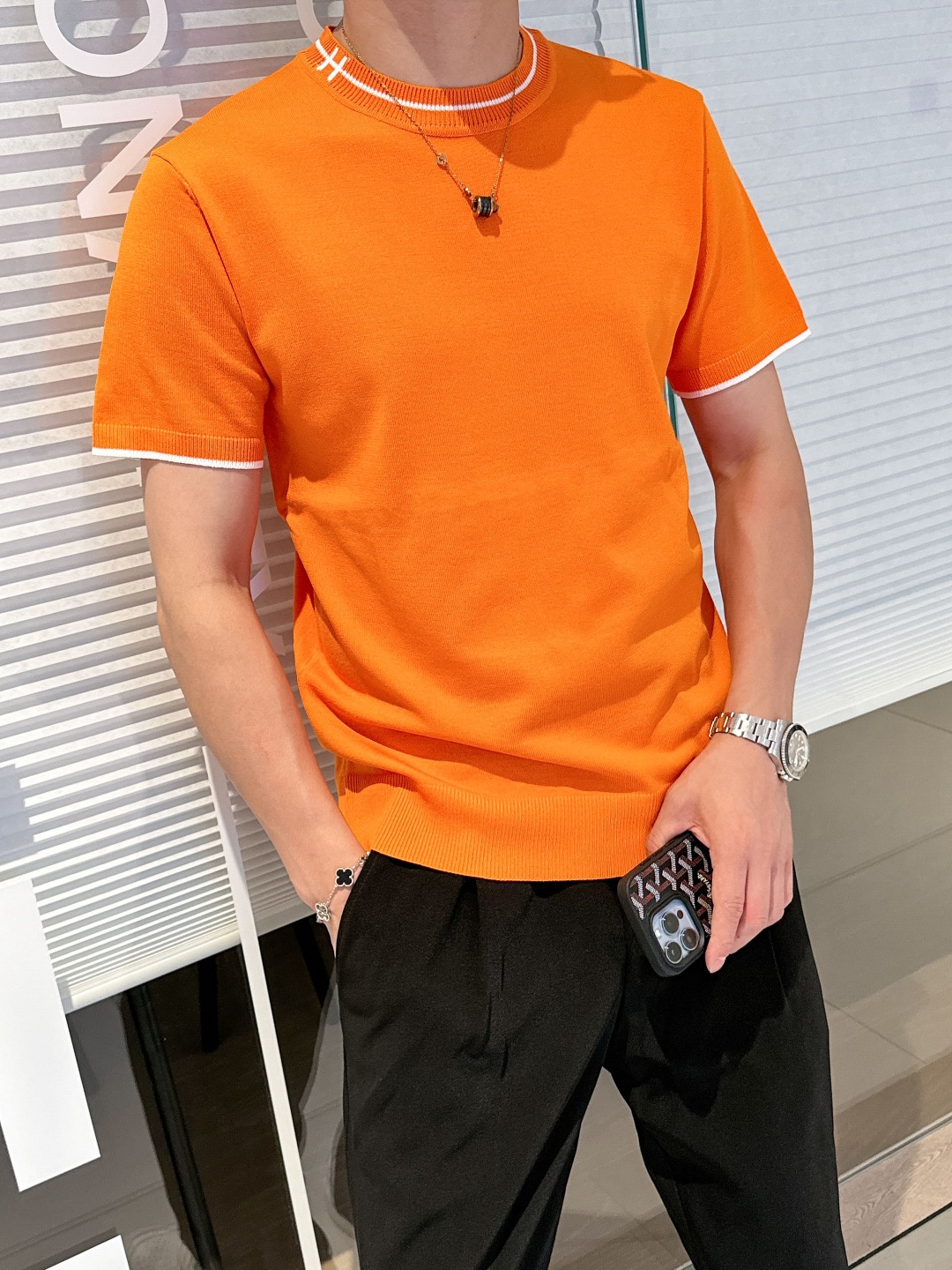 Hermes Men's Knitted Short Sleeve T-Shirt with Logo - Stylish & Comfortable 10 o 1i5bpvepl5pv14d9lvkc74qg8