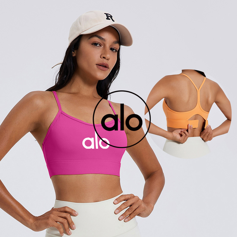 Alo sports bra training pink yoga