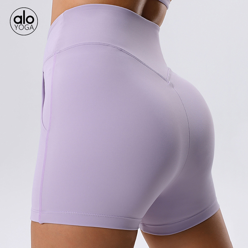 Alo shorts training navy and light lavender yoga