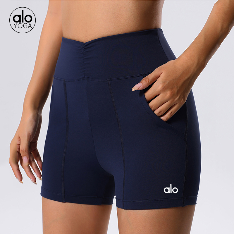 Alo shorts training navy and light lavender yoga