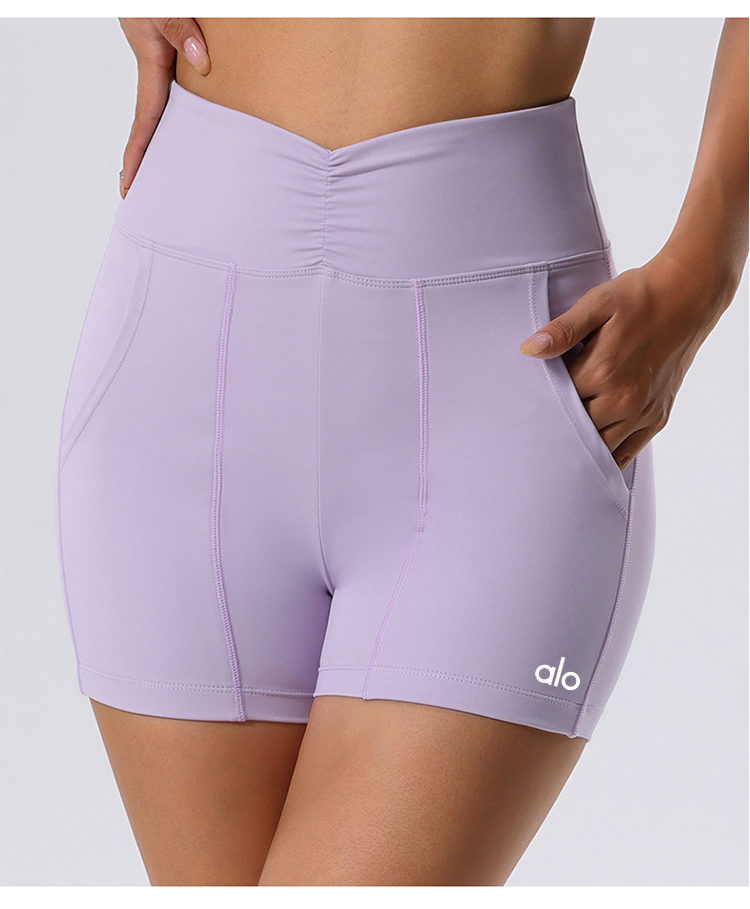 Alo shorts training navy and light lavender yoga