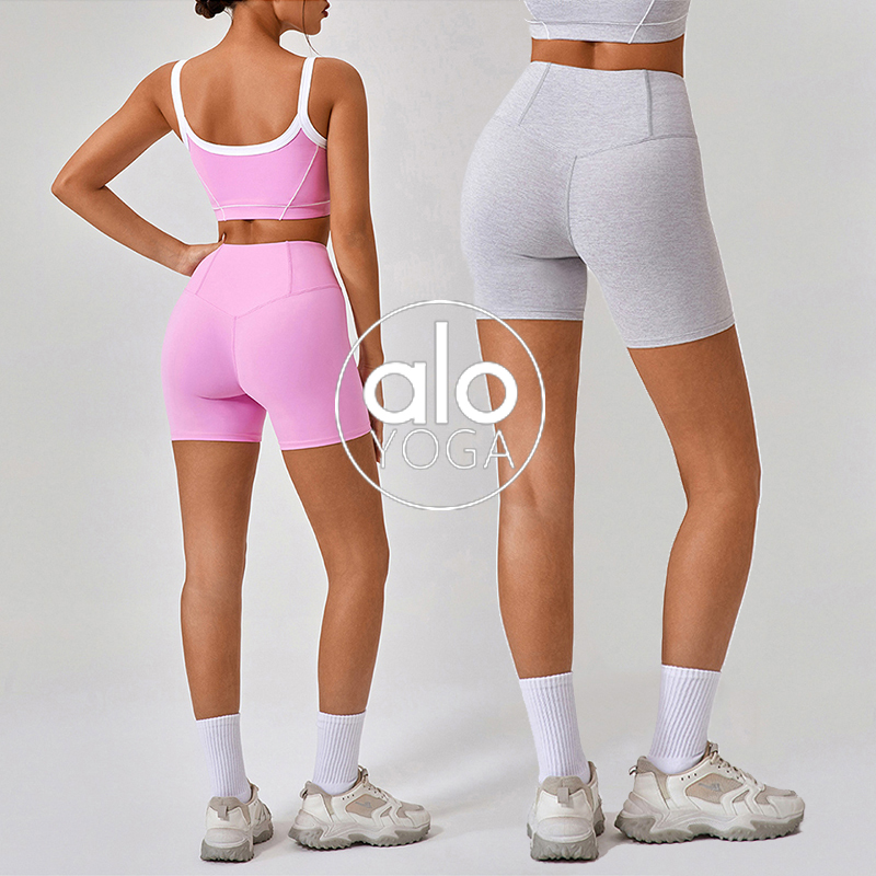 Alo shorts yoga blue, black, pink, gray