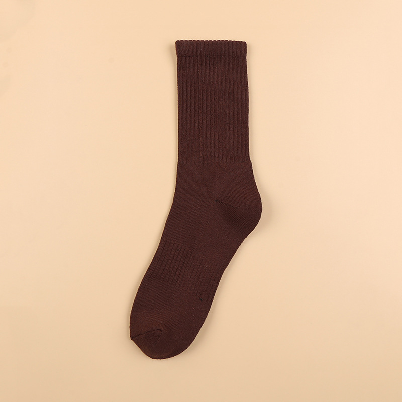Alo accessories cross-border sports socks for men and women sweat-absorbent breathable high-elastic solid color running fitness Pilates mid-calf yoga