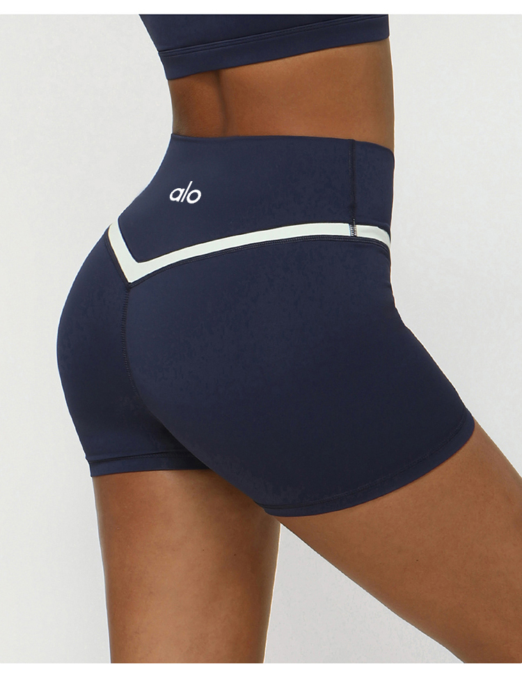 Alo shorts yoga burgundy / navy blue with white trim
