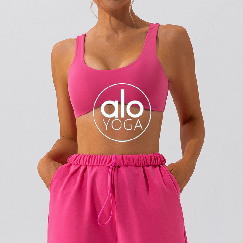 Alo sports bra yoga pink