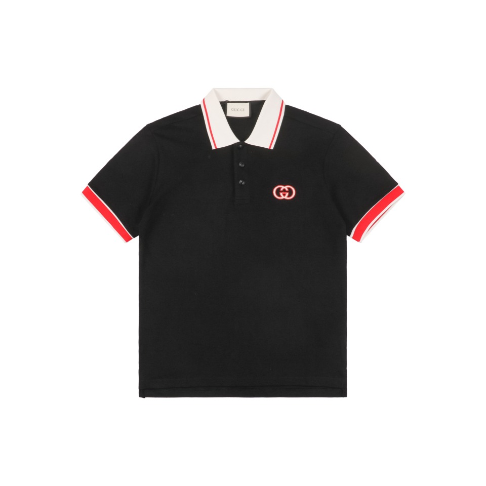 Gucci/古驰 24ss 红绿双G刺绣polo杉短袖