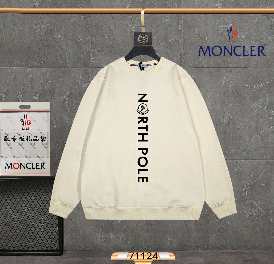 Moncler Perfect
 Clothing Sweatshirts Apricot Color Black White Silica Gel Fashion