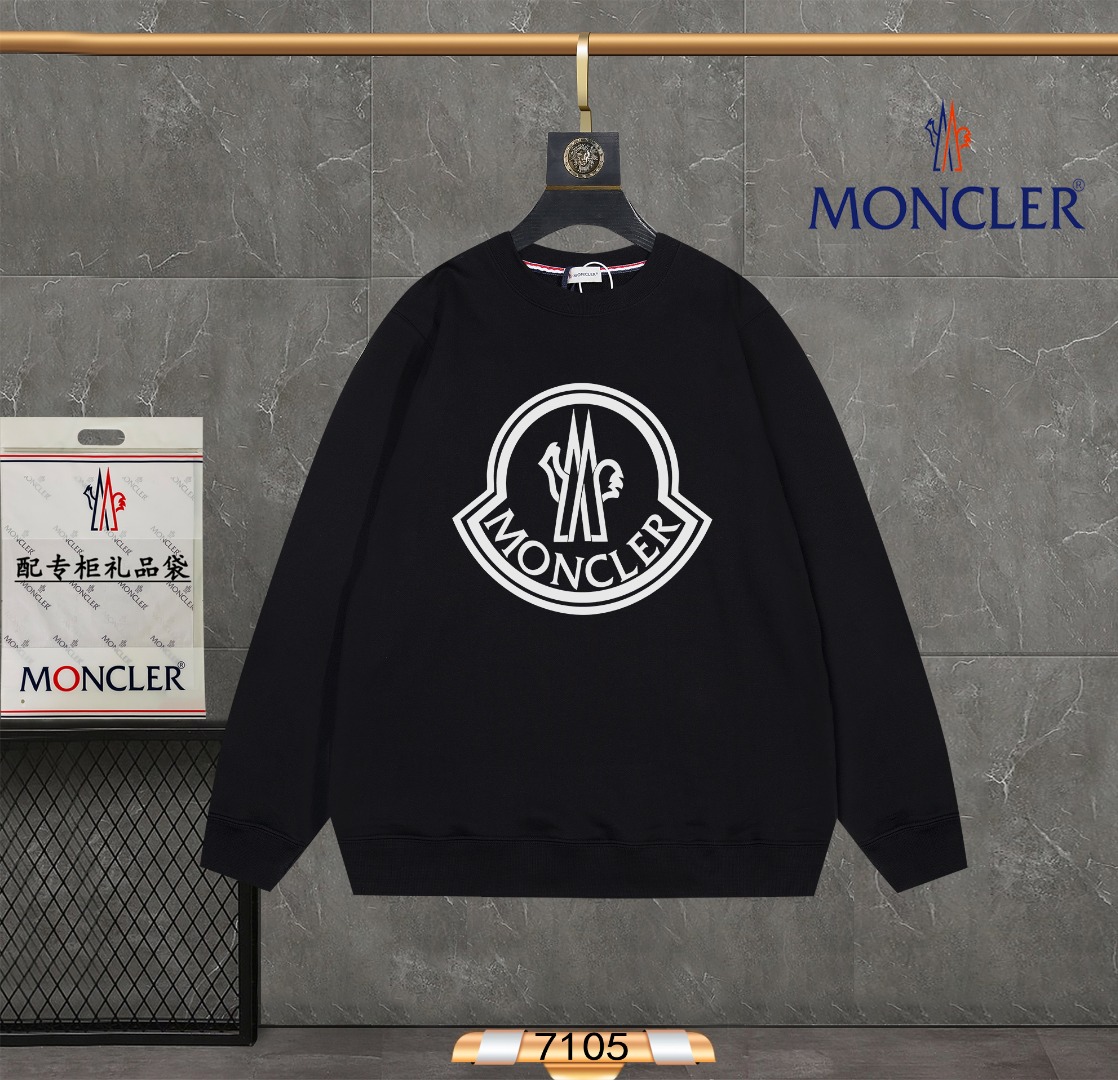 Moncler Clothing Sweatshirts Top Sale Apricot Color Black White Printing Fashion