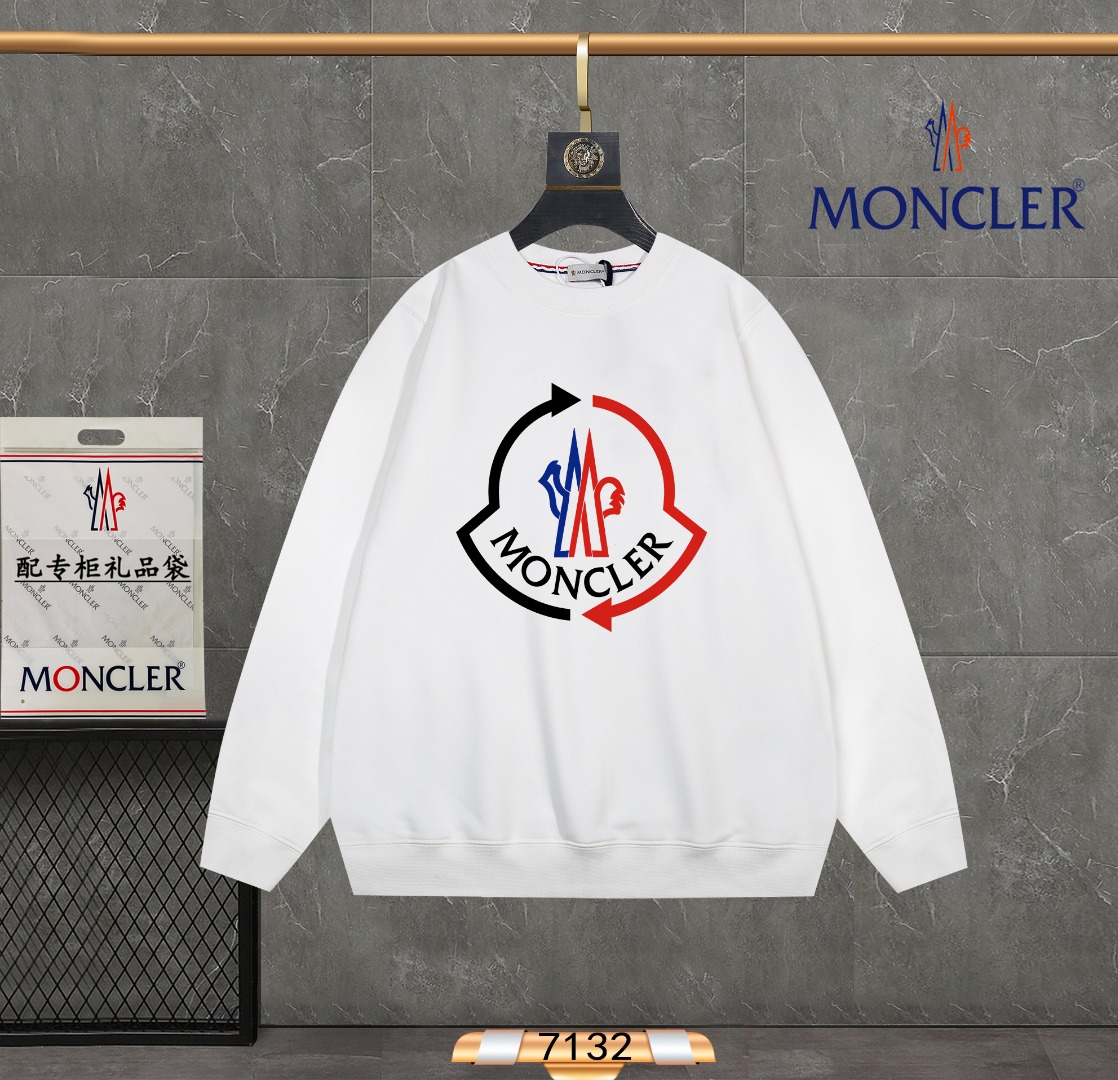 Moncler Clothing Sweatshirts UK 7 Star Replica
 Apricot Color Black White Printing Fashion