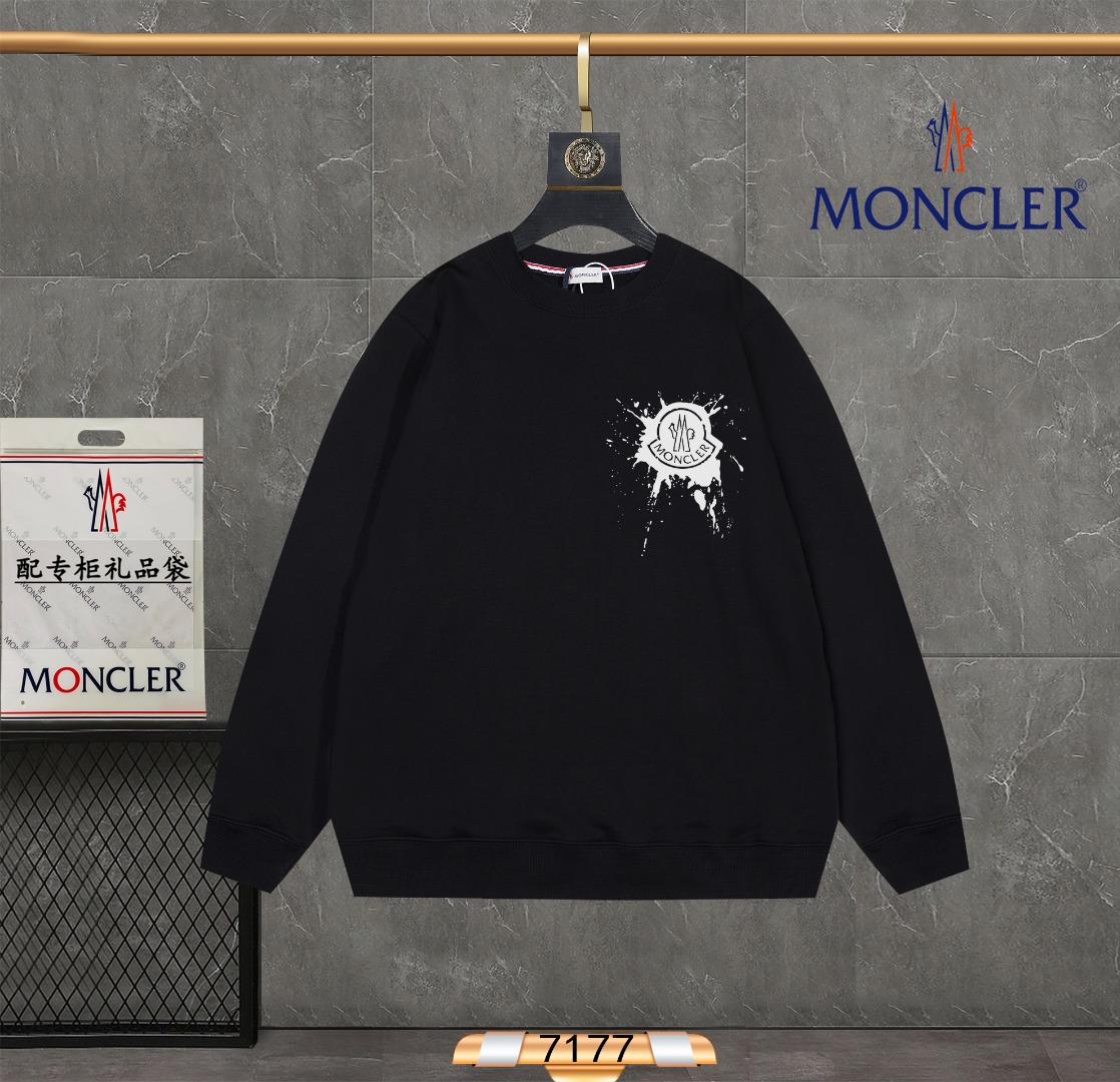 Moncler Buy Clothing Sweatshirts Apricot Color Black White Printing Fashion