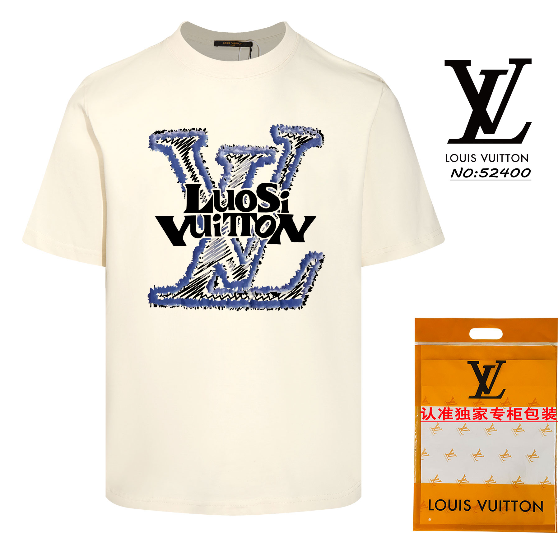 Louis Vuitton AAAAA+
 Clothing T-Shirt Apricot Color Black White Unisex Short Sleeve