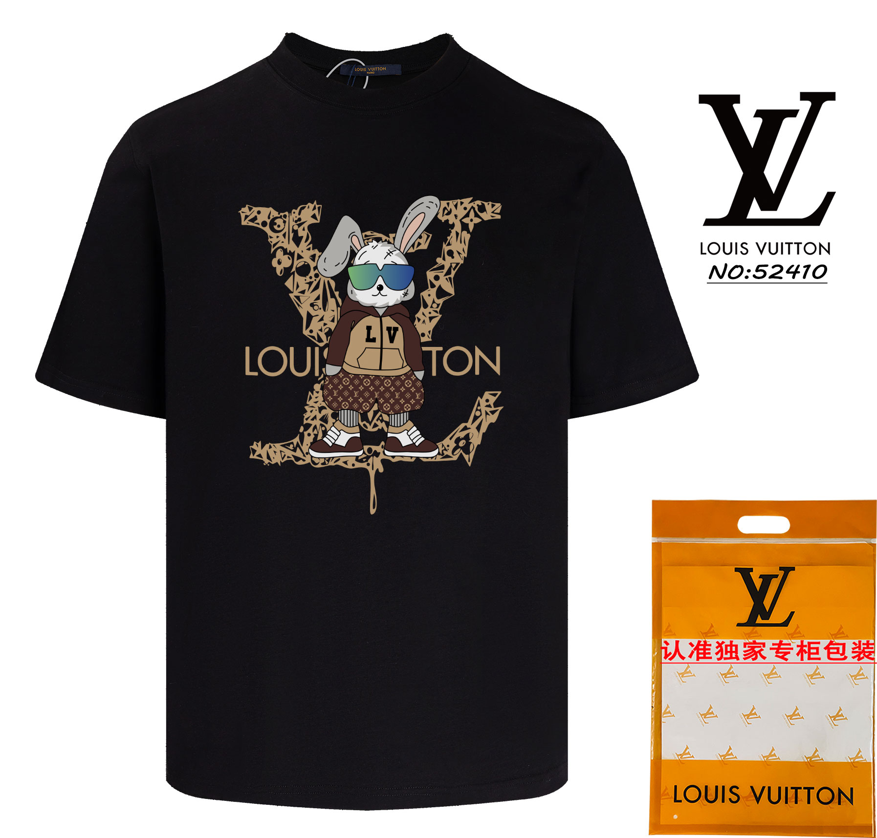 Louis Vuitton Wholesale
 Clothing T-Shirt Apricot Color Black White Unisex Short Sleeve