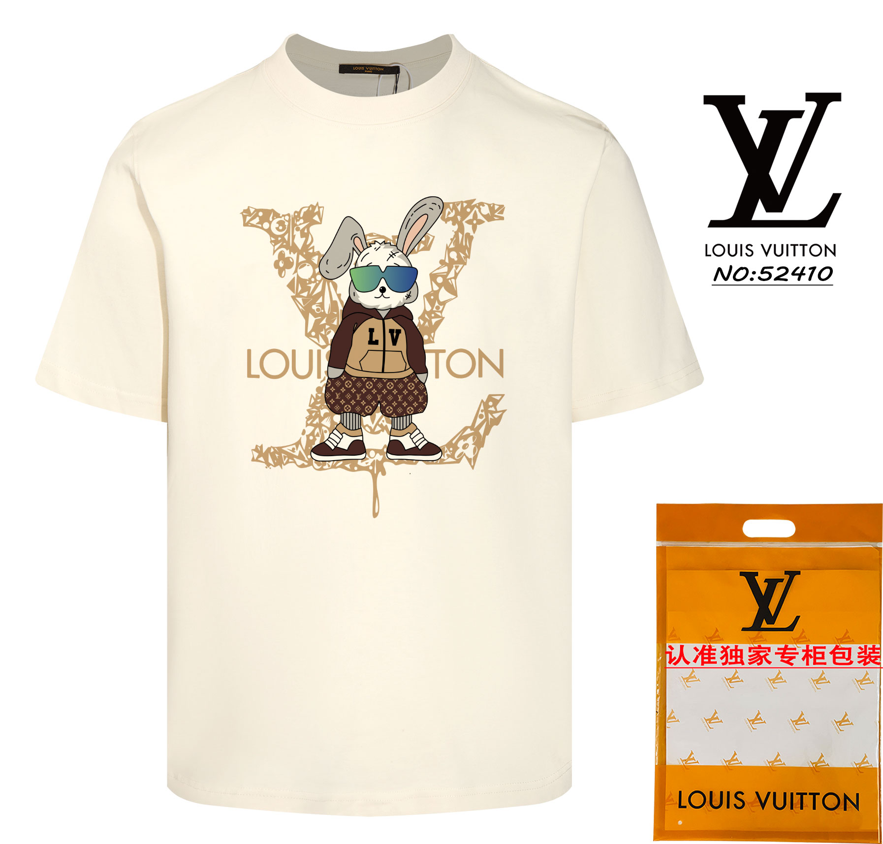 Louis Vuitton mirror quality
 Clothing T-Shirt Apricot Color Black White Unisex Short Sleeve