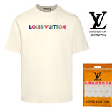 Louis Vuitton Clothing T-Shirt Apricot Color Black White Unisex Short Sleeve