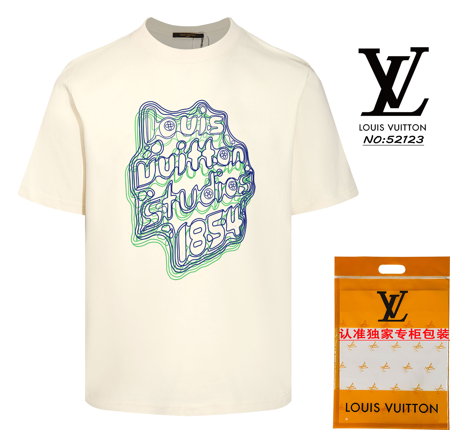 7 Star Collection
 Louis Vuitton Clothing T-Shirt Apricot Color Black White Unisex Short Sleeve