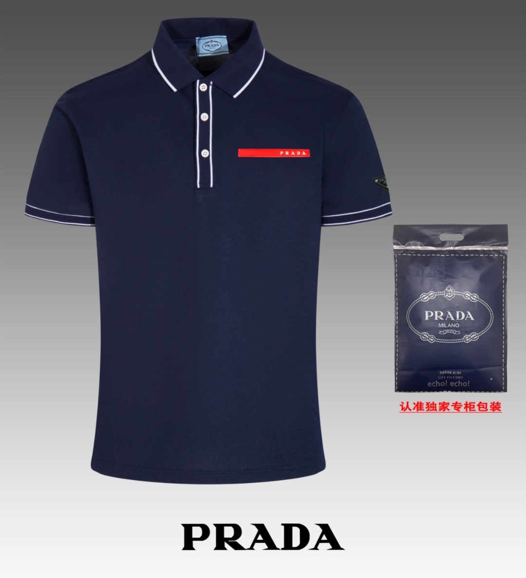 Prada Vêtements Polo T-Shirt Noir Bleu Gris Blanc Série d’été Manches courtes