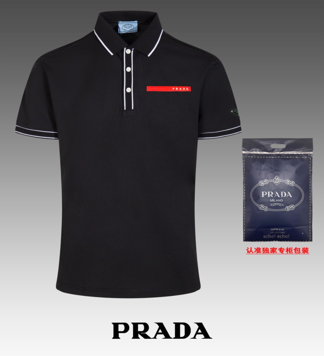 Prada Vêtements Polo T-Shirt Noir Bleu Gris Blanc Série d’été Manches courtes