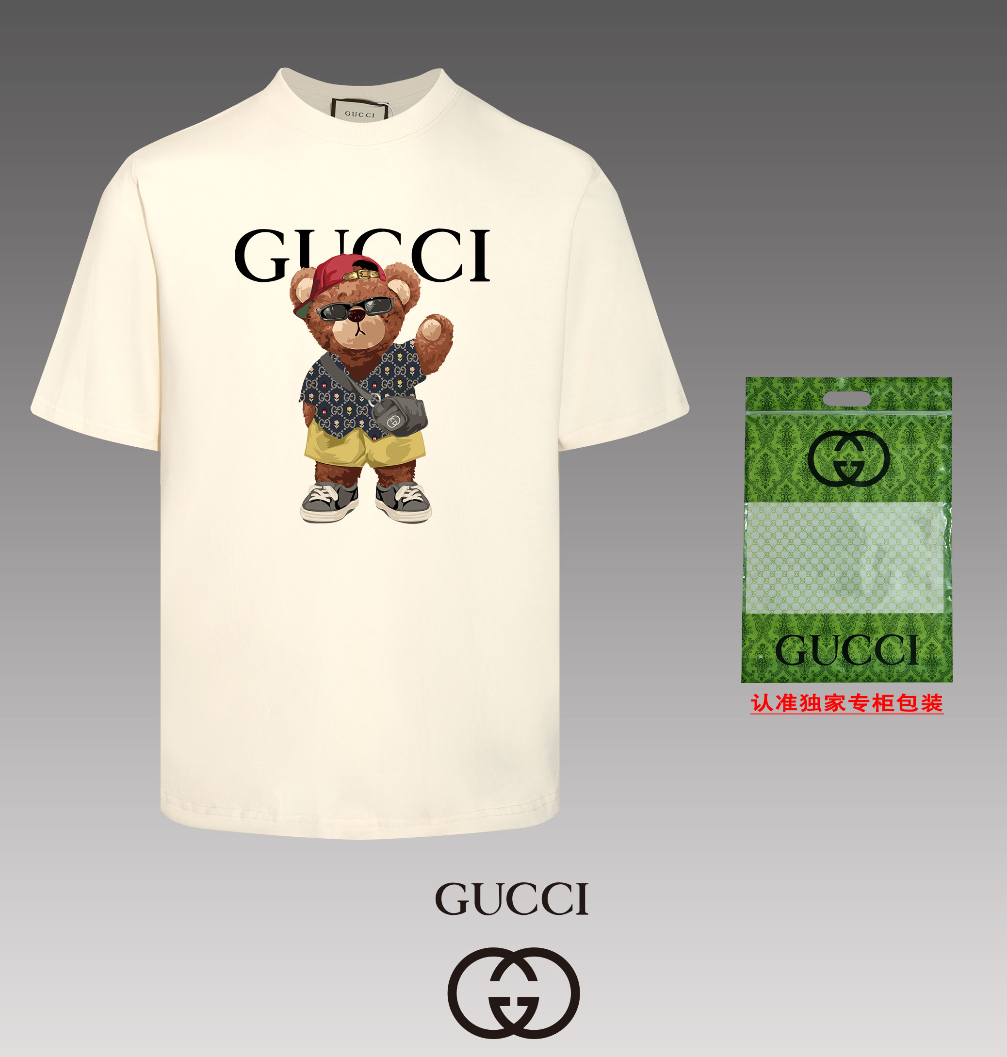 ¡Nuevo Gucci! Colección de primavera temprana 2024 camiseta de manga corta de alto gramaje, utiliza algodón puro de pun…