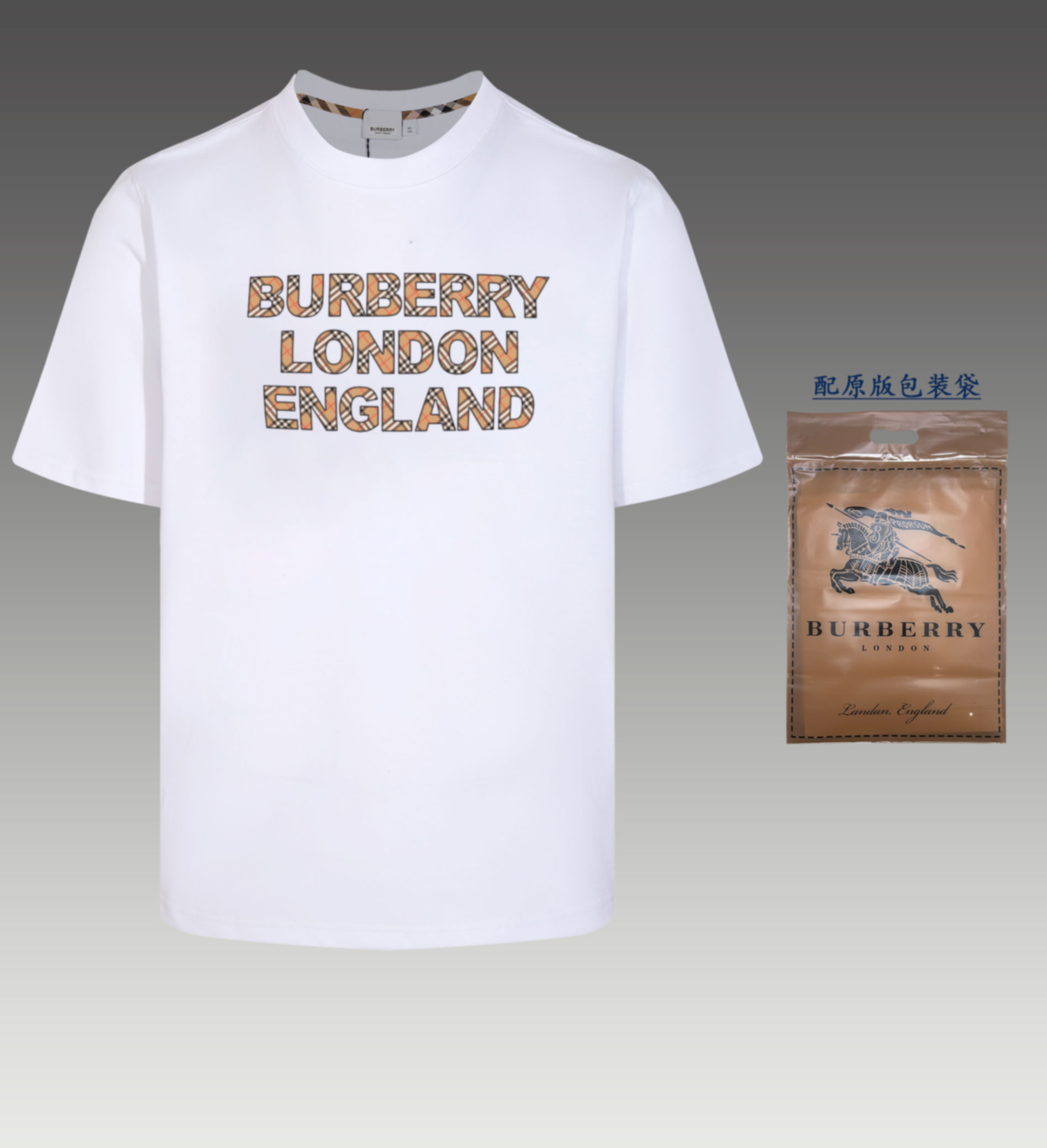 Alta calidad 《Burberry / 巴宝莉》 2024 nuevo modelo, camiseta de cuello redondo de manga corta, teñido personalizado, tacto…