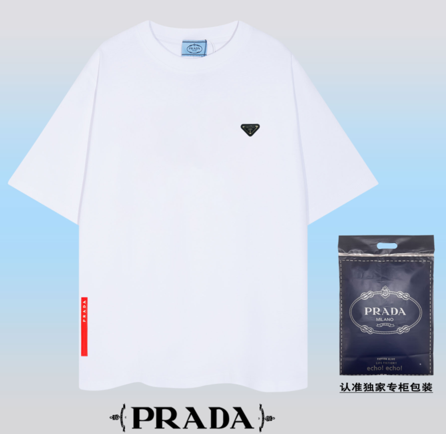 Alta calidad "PRADA ~ Prada" 2024 primavera y verano nueva manga corta, usando el método de doble chaleco, el método de…