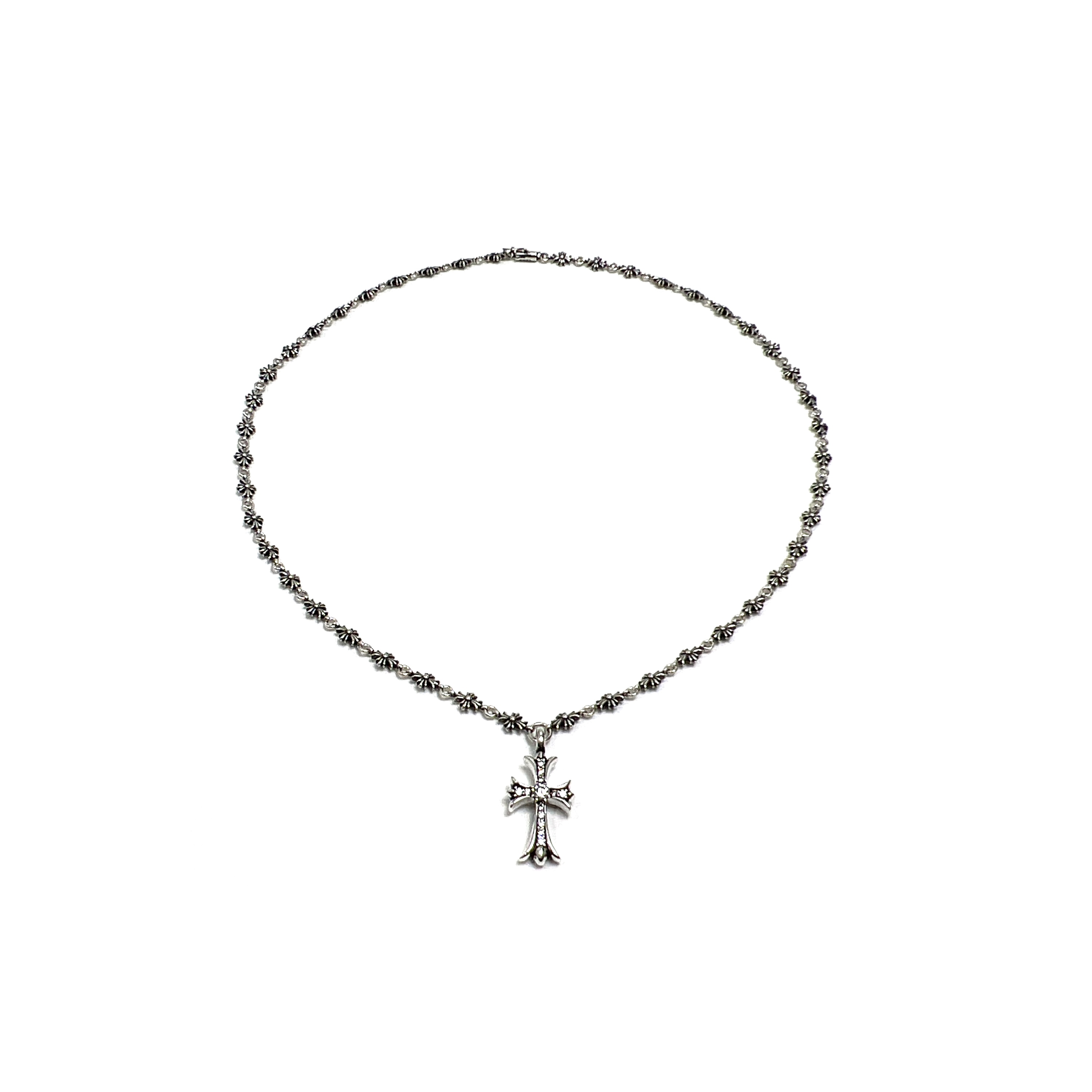 NO:109617,Chrome Hearts Croheart White Diamond TinyE Cross Necklace, Jewelry Boutique, Chrome Hearts, Chrome Hearts, Necklace19860909Chrome Hearts克罗心白钻TinyE十字项链,饰品精品,chrome hearts,chrome hearts,necklace,Jewelry