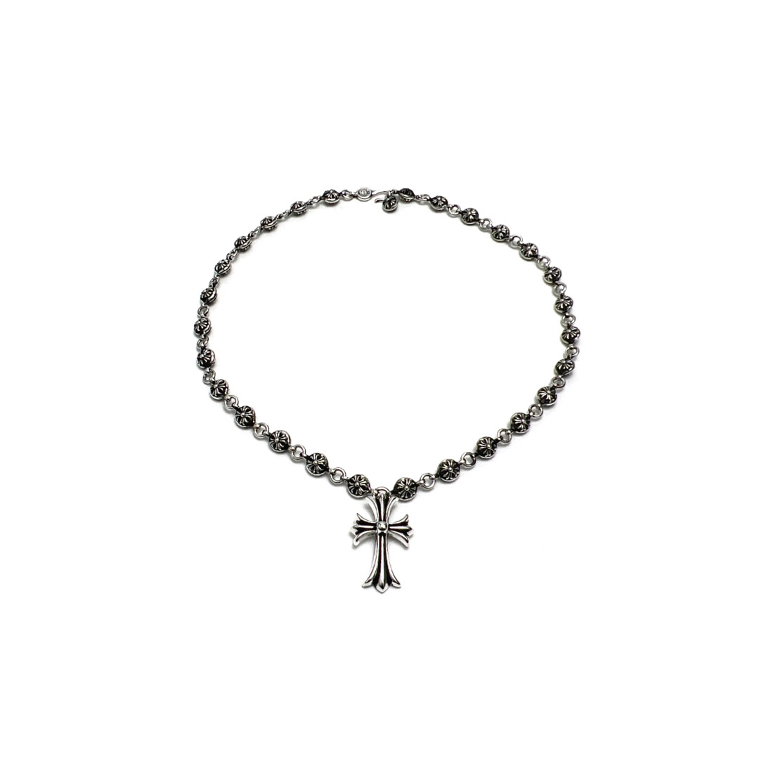 NO:104647,Chrome Hearts Medium Cross Cross Flower Ball Chain Binding Style, Elegant Jewelry, Chrome Hearts, Chrome Hearts19860909Chrome Hearts克罗心 中号十字架十字花球链绑定款,饰品精品,chrome hearts,chrome hearts,Jewelry