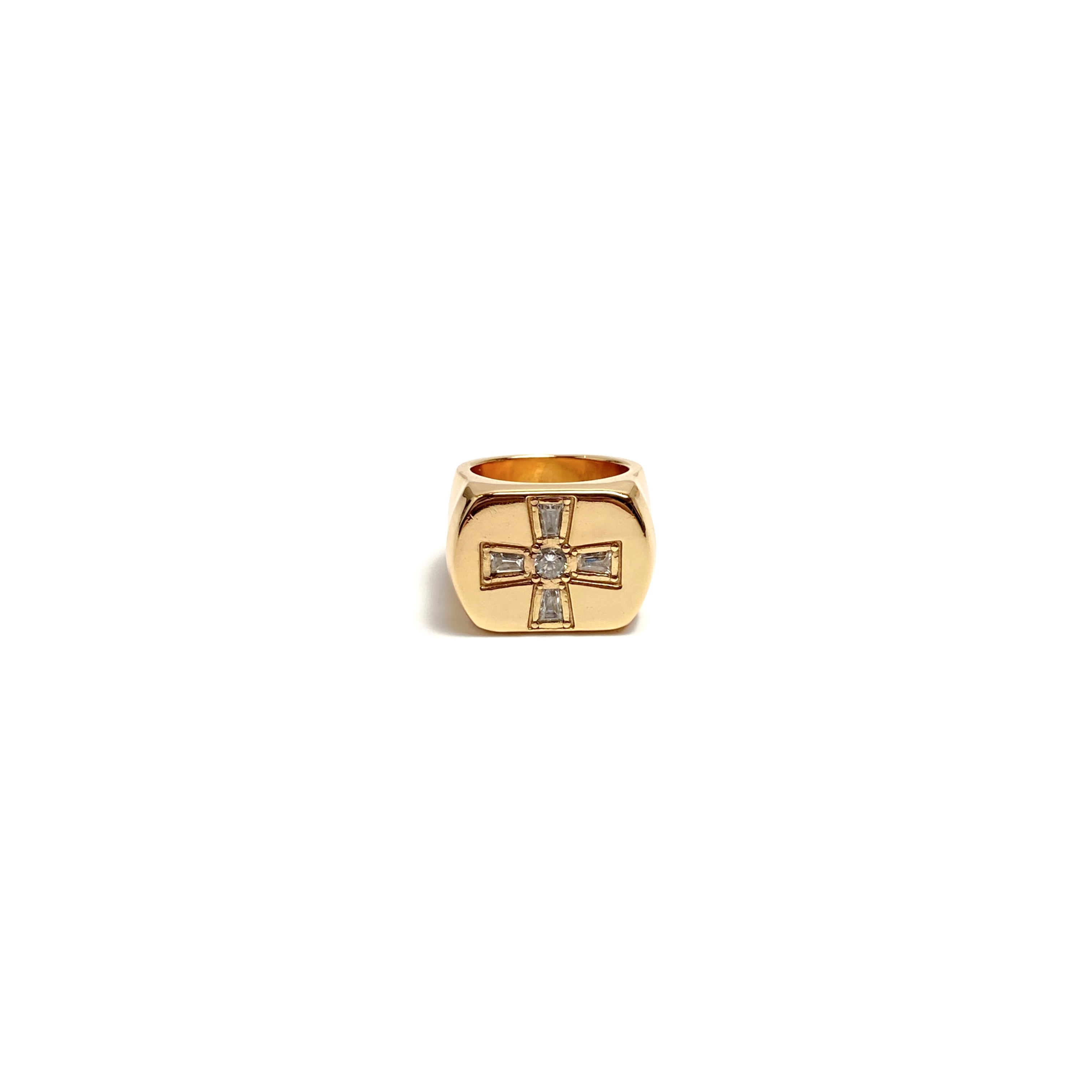 Ring, Custom Gold-Plated Diamond Setting