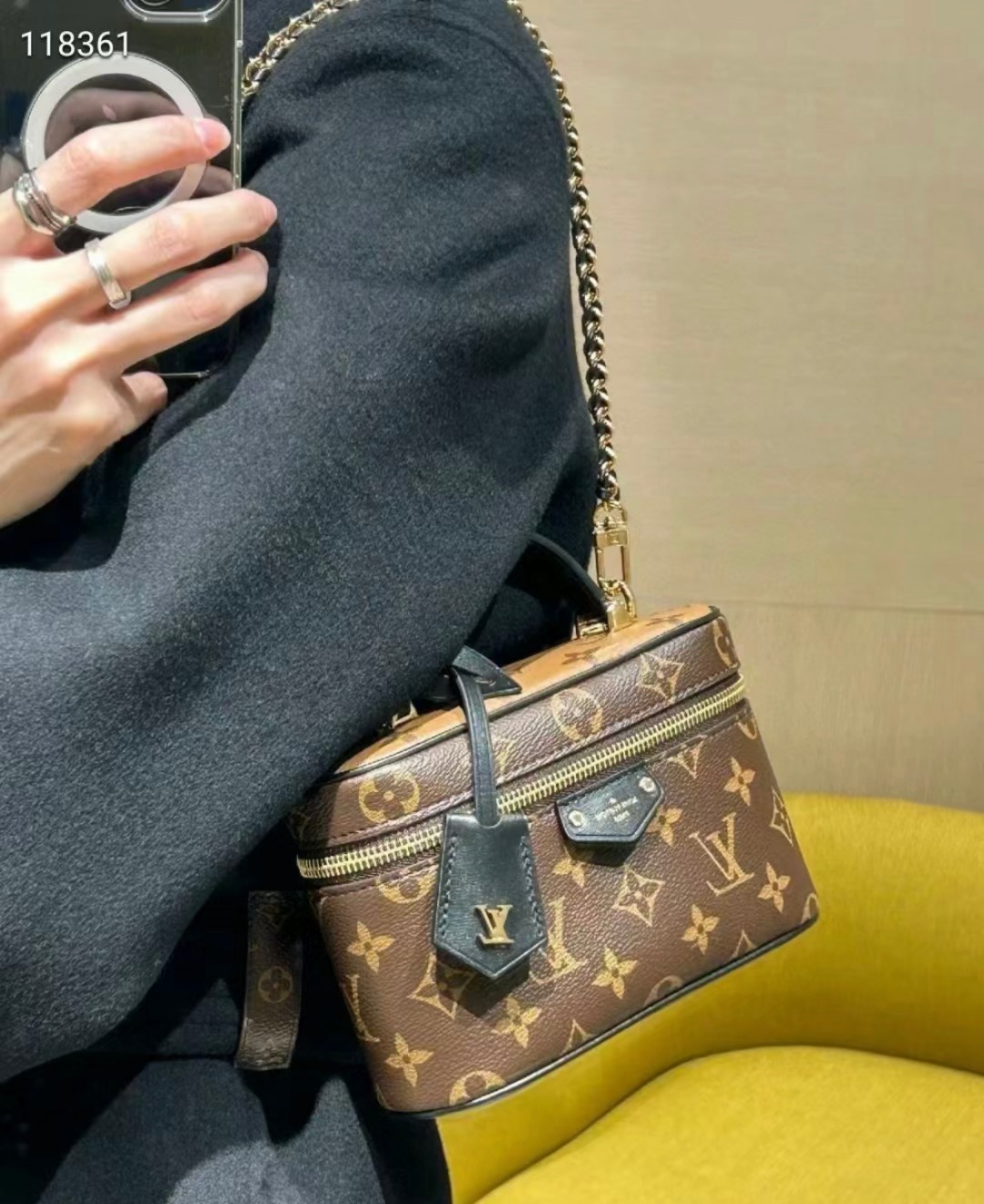 Louis Vuitton Tassen handtassen Clutches Cosmetica Tas Weven Monogram Canvas Pouch Kettingen