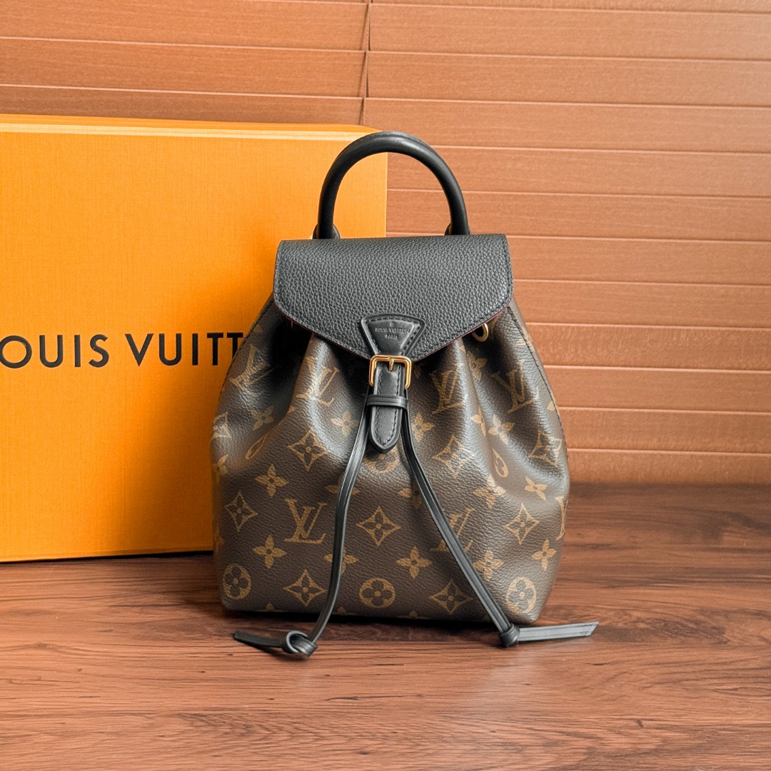 Hoge kwaliteit 1: 1 replica
 Louis Vuitton LV Montsouris Tassen Rugtassen Zwart M45516